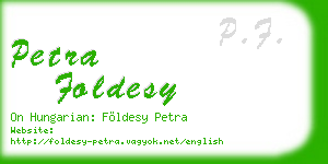 petra foldesy business card